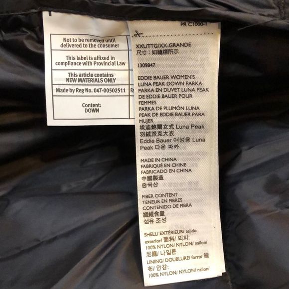 EDDIE BAUER Luna Peak Women’s Down Coat Sz XXL Black - Picture 5 of 12